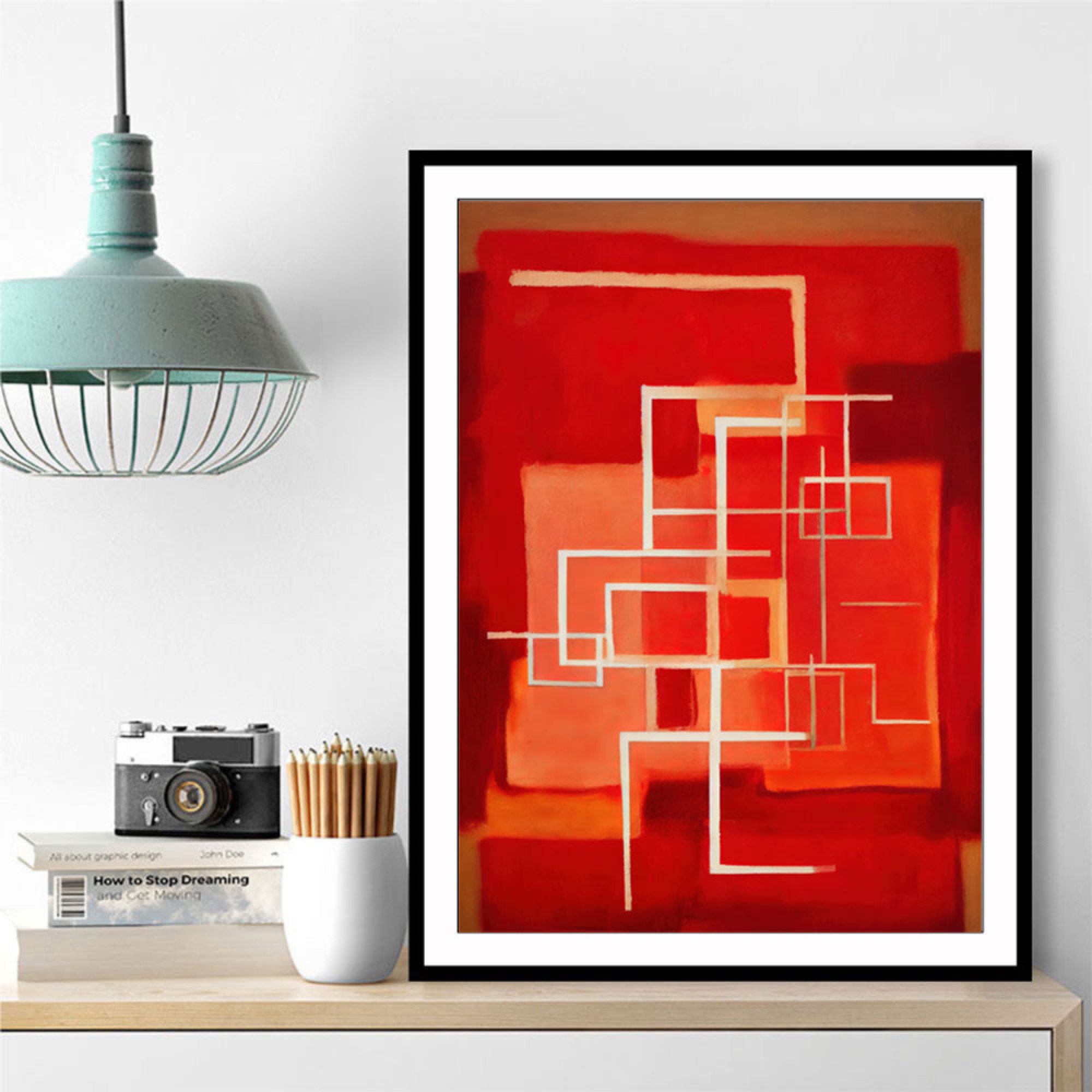 Two Abstract Red Squares In Rothko Style Wall Art
